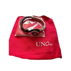 Uno de 50 Women's Glacier Bracelet Silver-Plate, Leather Swarovski Crystal